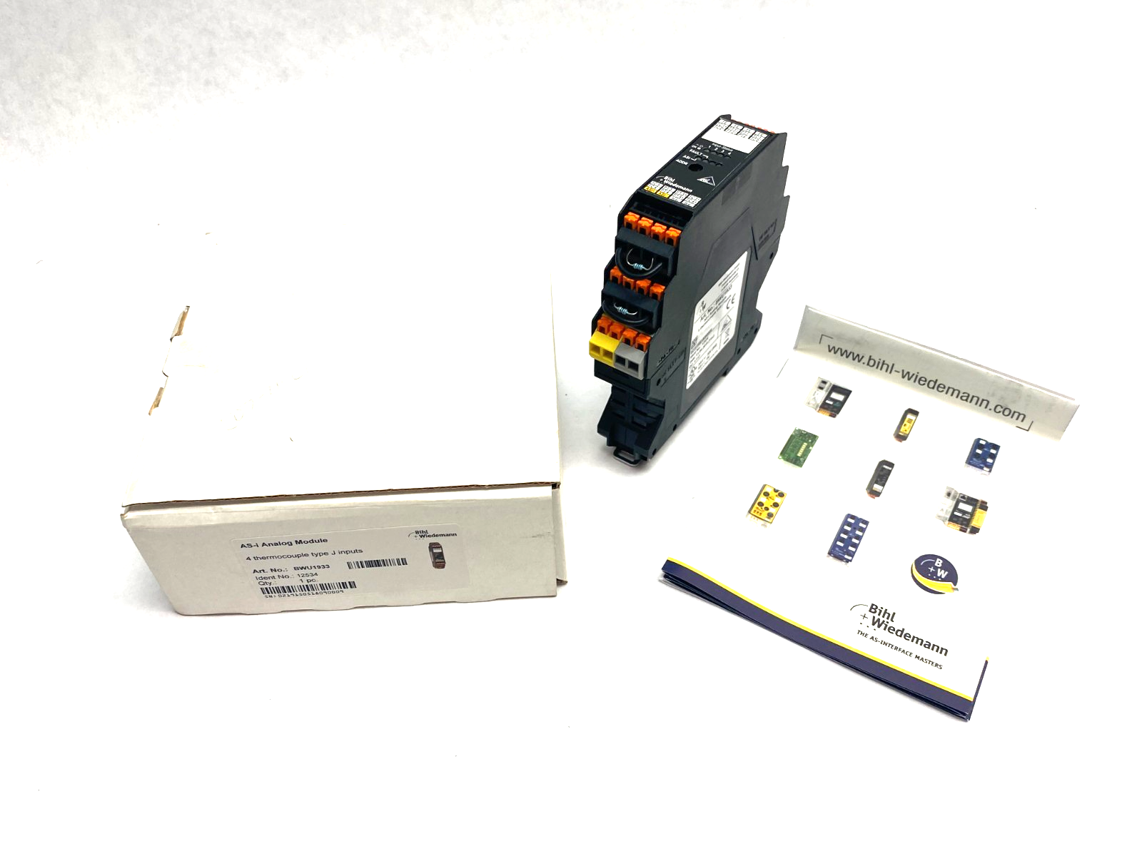 Bihl+Wiedemann BWU1933 AS-i Analog Module, 4-Thermocouple Type J Inputs 12534 - Maverick Industrial Sales