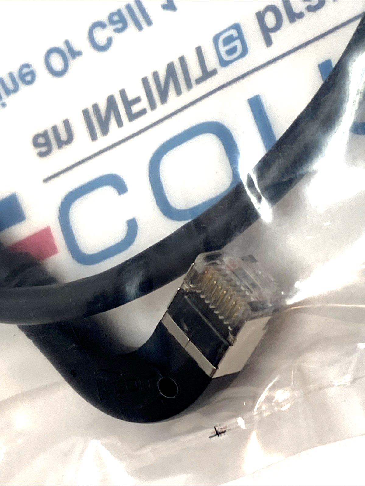 L-Com TRD815SRA6BLK-2 Cat5e Shielded Patch Cable 2ft RA-to-Straight RJ45 - Maverick Industrial Sales