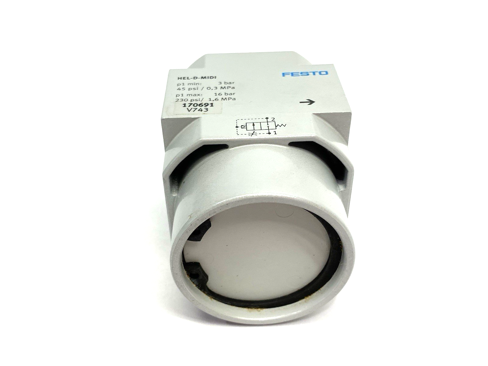 HEL-D-MIDI | Festo On/Off Valve 2-2 Way, Closed Monostable, 170691 - New – Open box - Maverick Industrial Sales