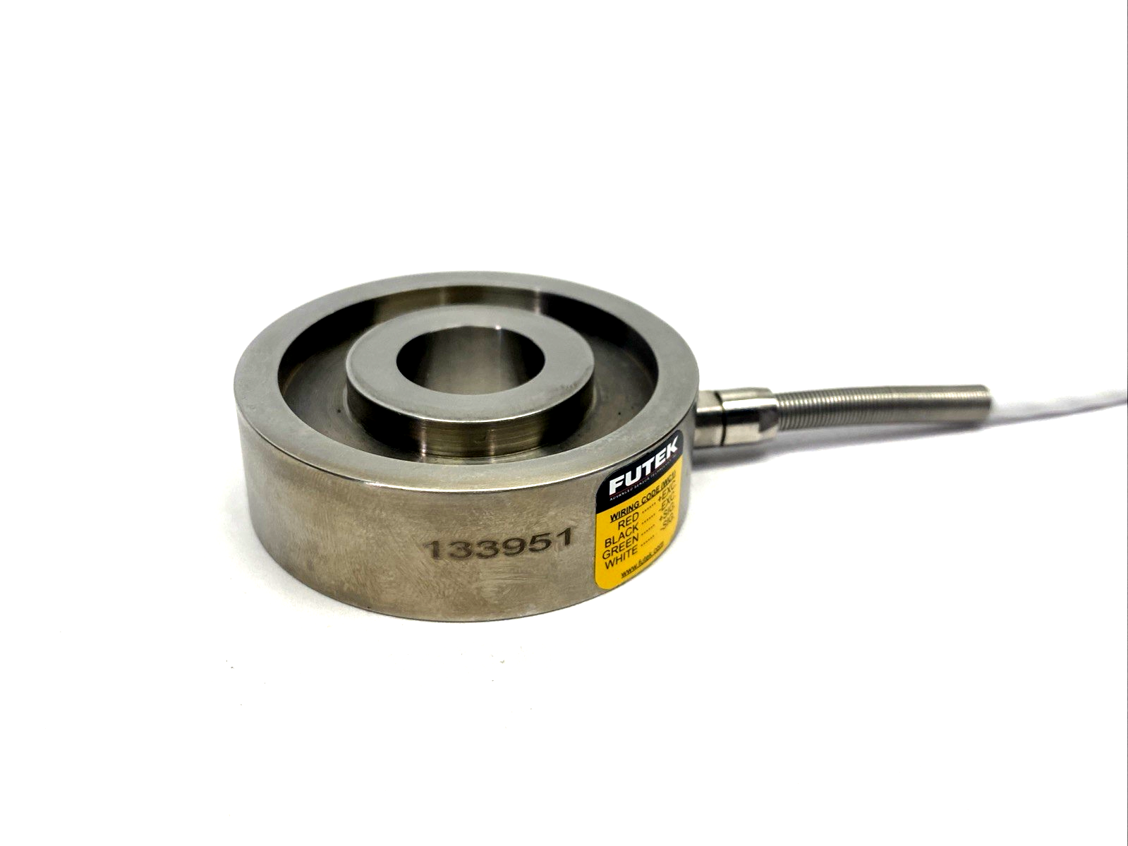 133951 | Futek Load Cell 16mm I.D. 50mm O.D. - Used - Maverick Industrial Sales