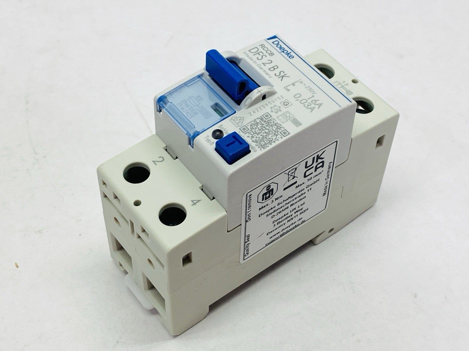 Doepke DFS 2 016-2/0,03-B SK Circuit Breaker 2-Pole 16A 230/400V - Maverick Industrial Sales