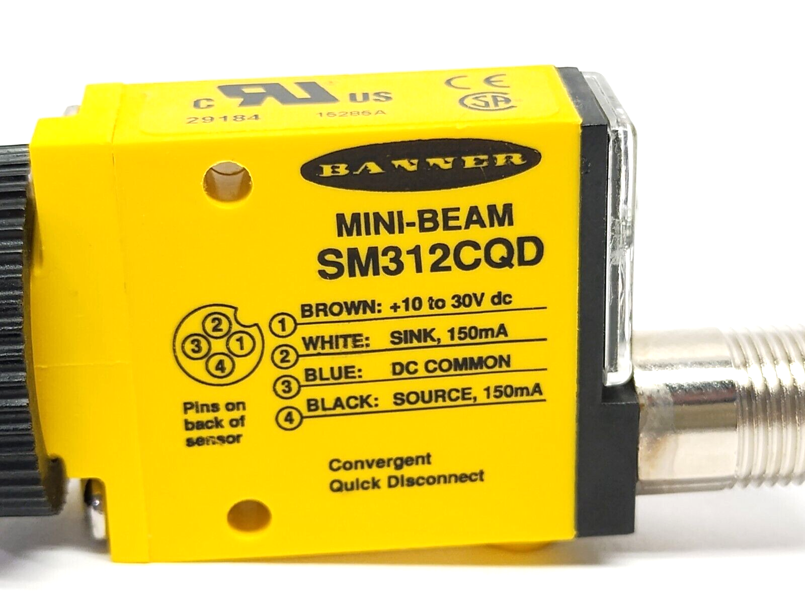 Banner SM312CQD Mini-Beam Infrared Photoelectric Sensor, 1 NPN, 1 PNP, 29184 - Maverick Industrial Sales