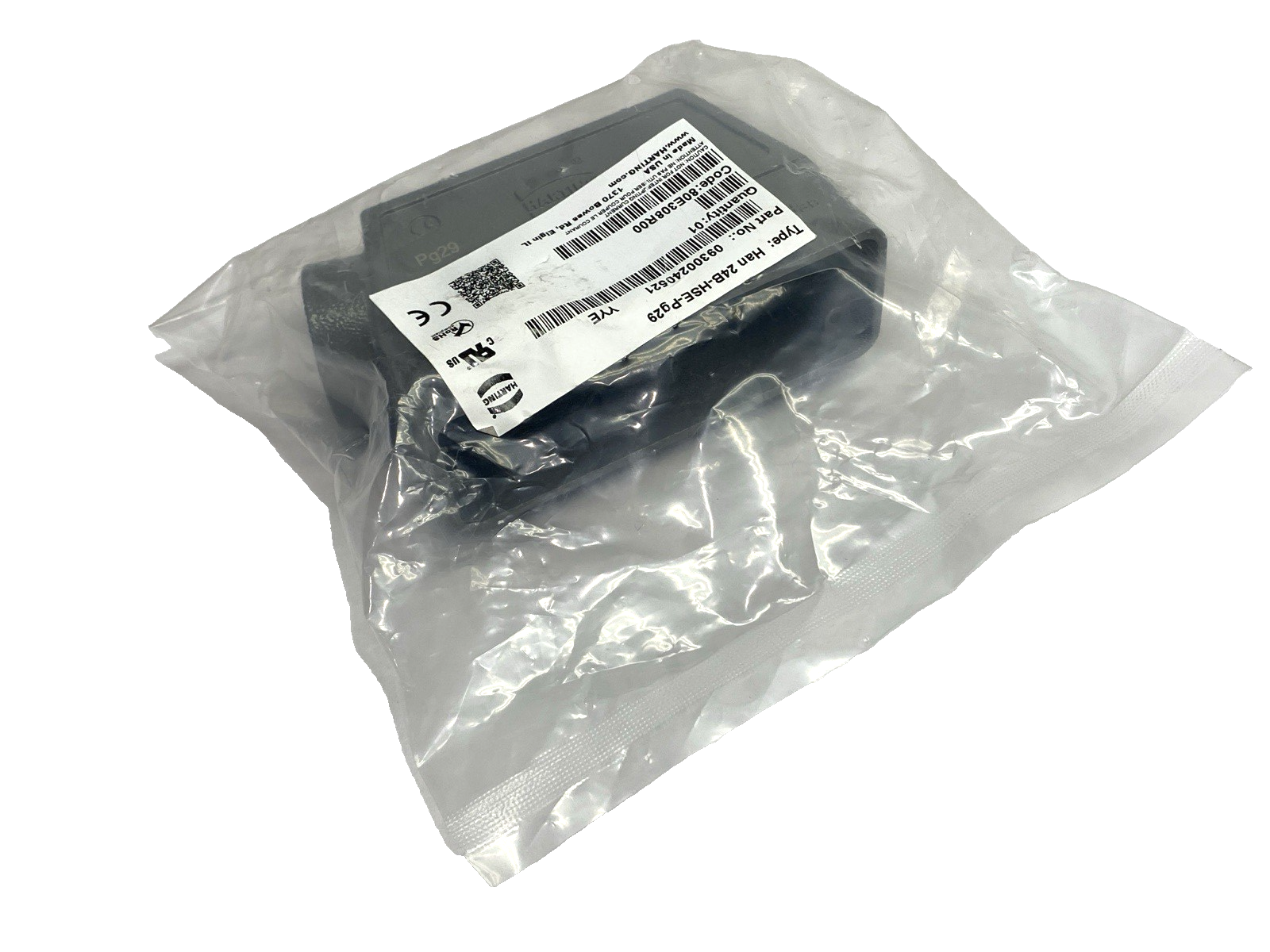 Harting 09300240521 Heavy Duty Power Connector Hood Side Entry Han 24B-HSE-Pg29 - Maverick Industrial Sales