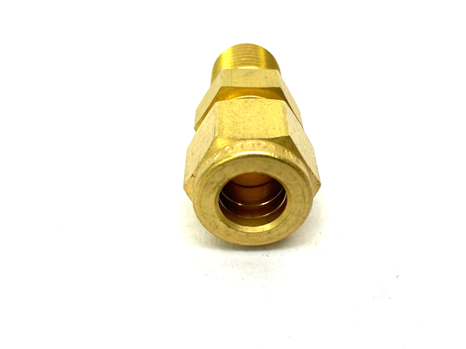 Swagelok B-600-1-4 Brass Compression Tube Fitting 3/8" Tube OD 1/4" NPT Thread - Maverick Industrial Sales
