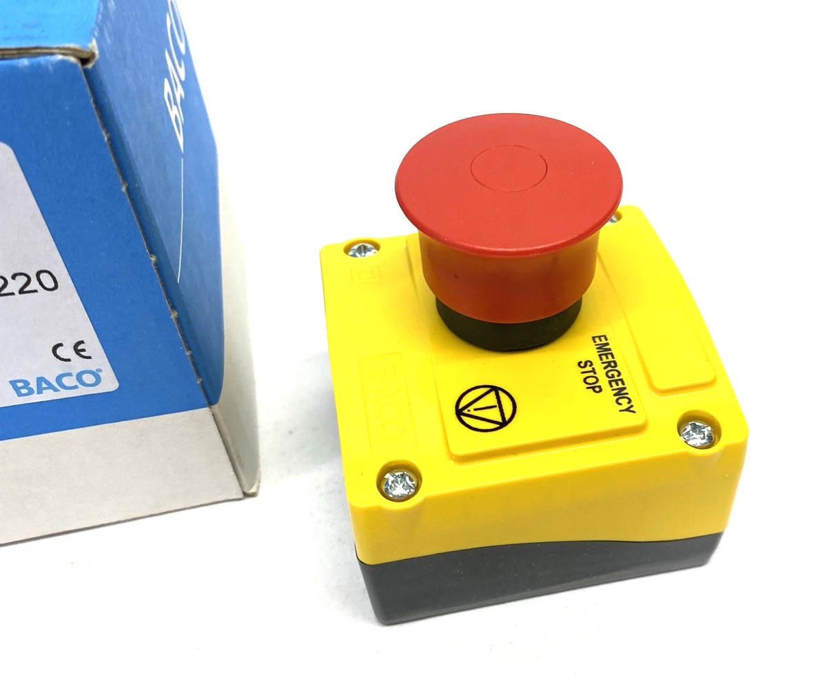 BACO 224 220 Emergency Control Switch Station, Maintained, 2 NC, 40mm, LBX15302 - Maverick Industrial Sales
