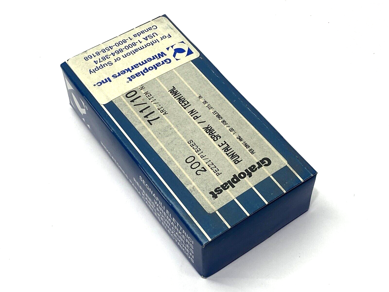 Grafoplast 711/10 14mm Spark Crimp-On Pins for Cable Marker 1mm BOX OF 200 - Maverick Industrial Sales