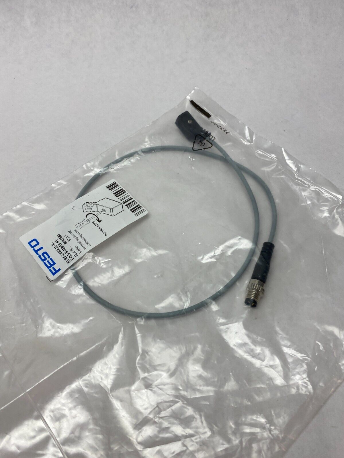Festo NEBV-Z4WA2L-R-E-0.5-N-M8G3-S1 Connecting Cable 8047683 - Maverick Industrial Sales
