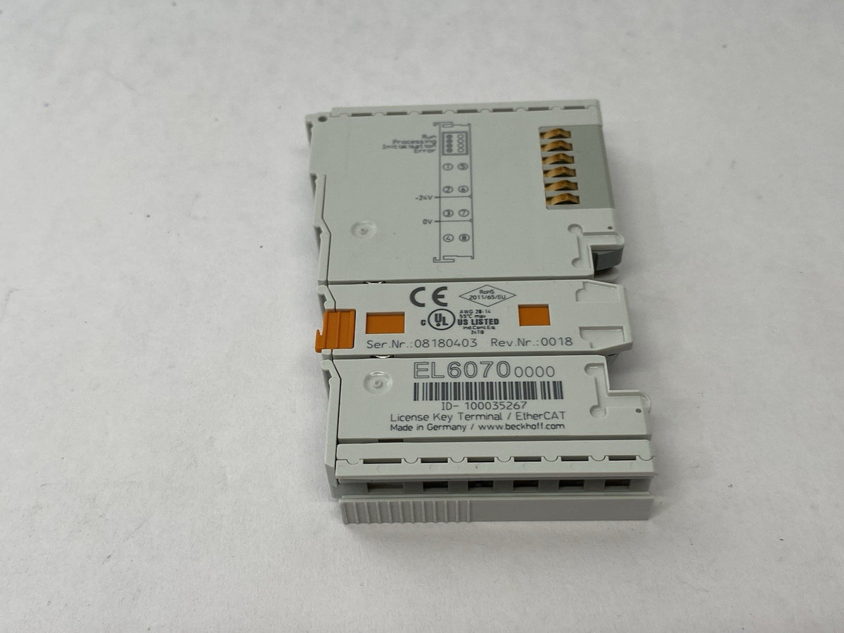 EL6070 | Beckhoff EtherCAT Terminal, license key for TwinCAT 3.1 - Used - Maverick Industrial Sales