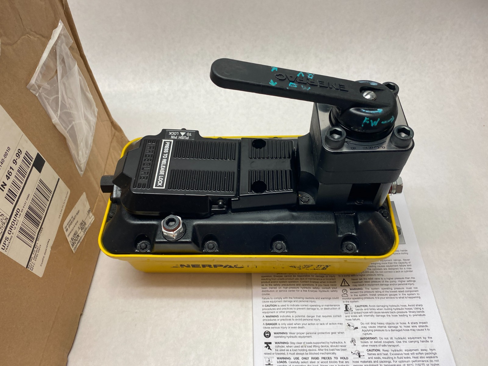 Enerpac PAMG1402N Turbo II Air Hydraulic Pump 4/3 Manual Valve - Maverick Industrial Sales