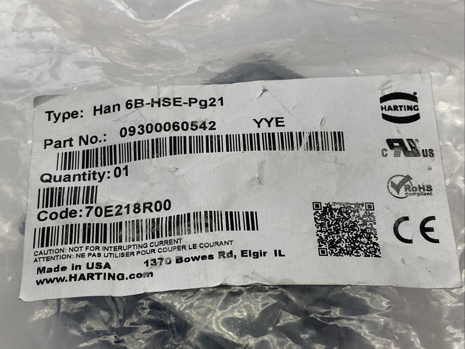 Harting Han 6B-HSE-Pg21 Cable Hood Side Entry 09300060542 - Maverick Industrial Sales