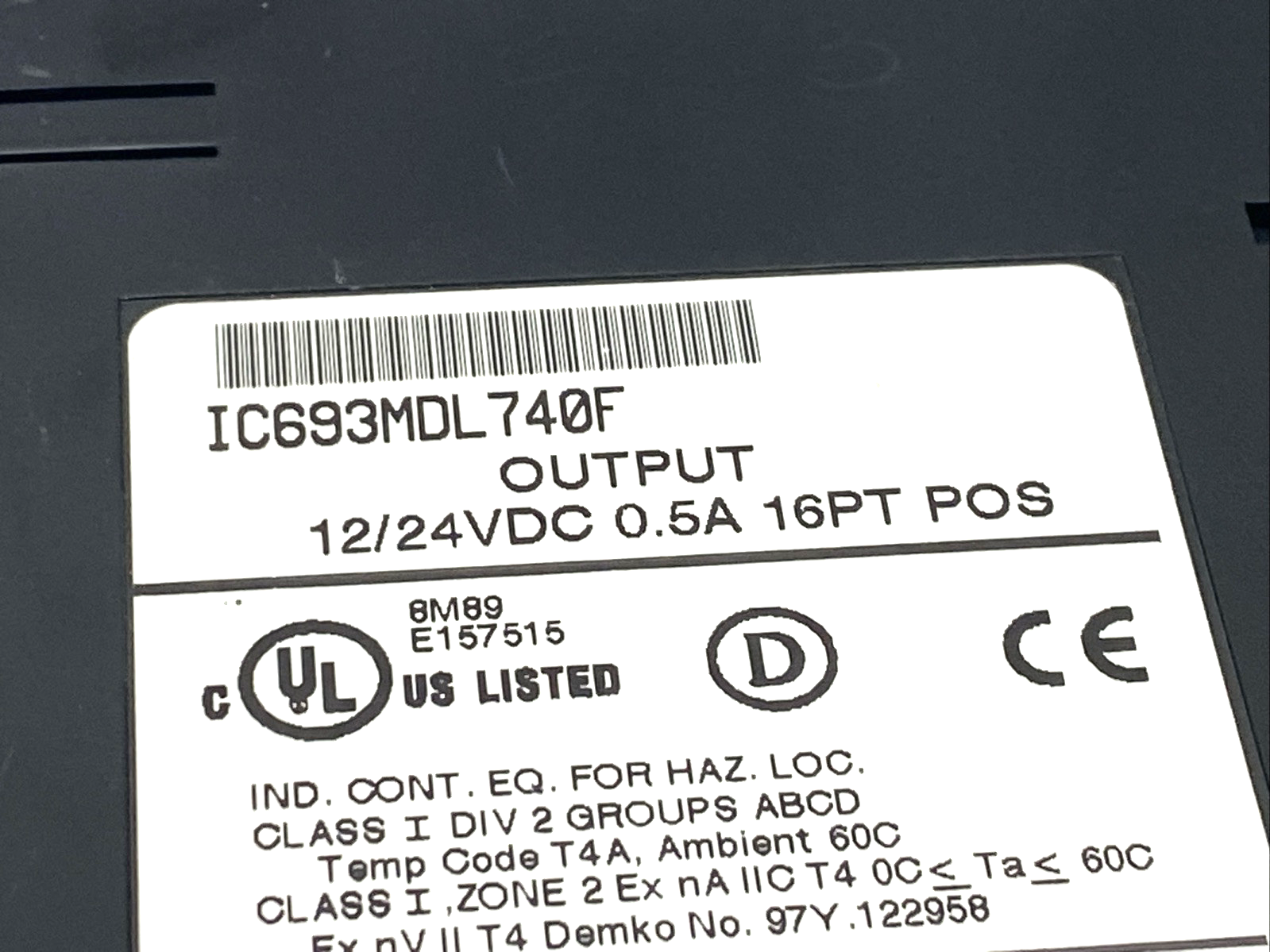 GE Fanuc IC693MDL740F Output Module 16PT 12/24VDC 0.5A NO FRONT TERMINAL - Maverick Industrial Sales