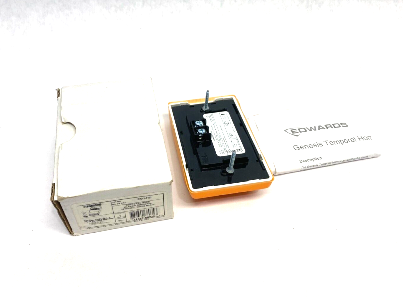 Edwards Signaling EG1-HD Genesis Klaxon Temporal Horn Module White 24VDC/CC - Maverick Industrial Sales