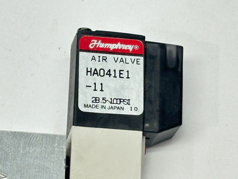 Humphrey HA041E1-11 Pneumatic Air Valve w/ Manifold Block 24VDC - Maverick Industrial Sales