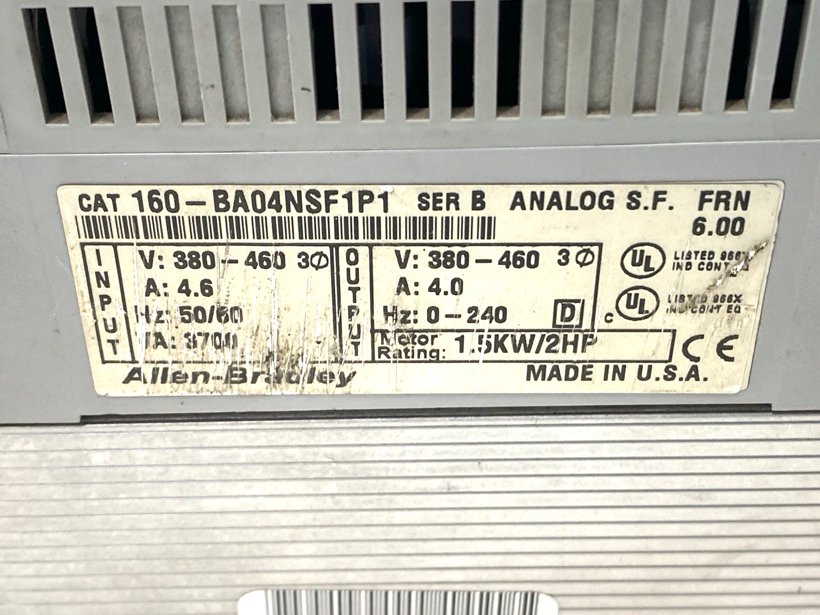 160-BA04NSF1P1 | Allen Bradley Ser. B Variable Speed Drive - Used - Maverick Industrial Sales