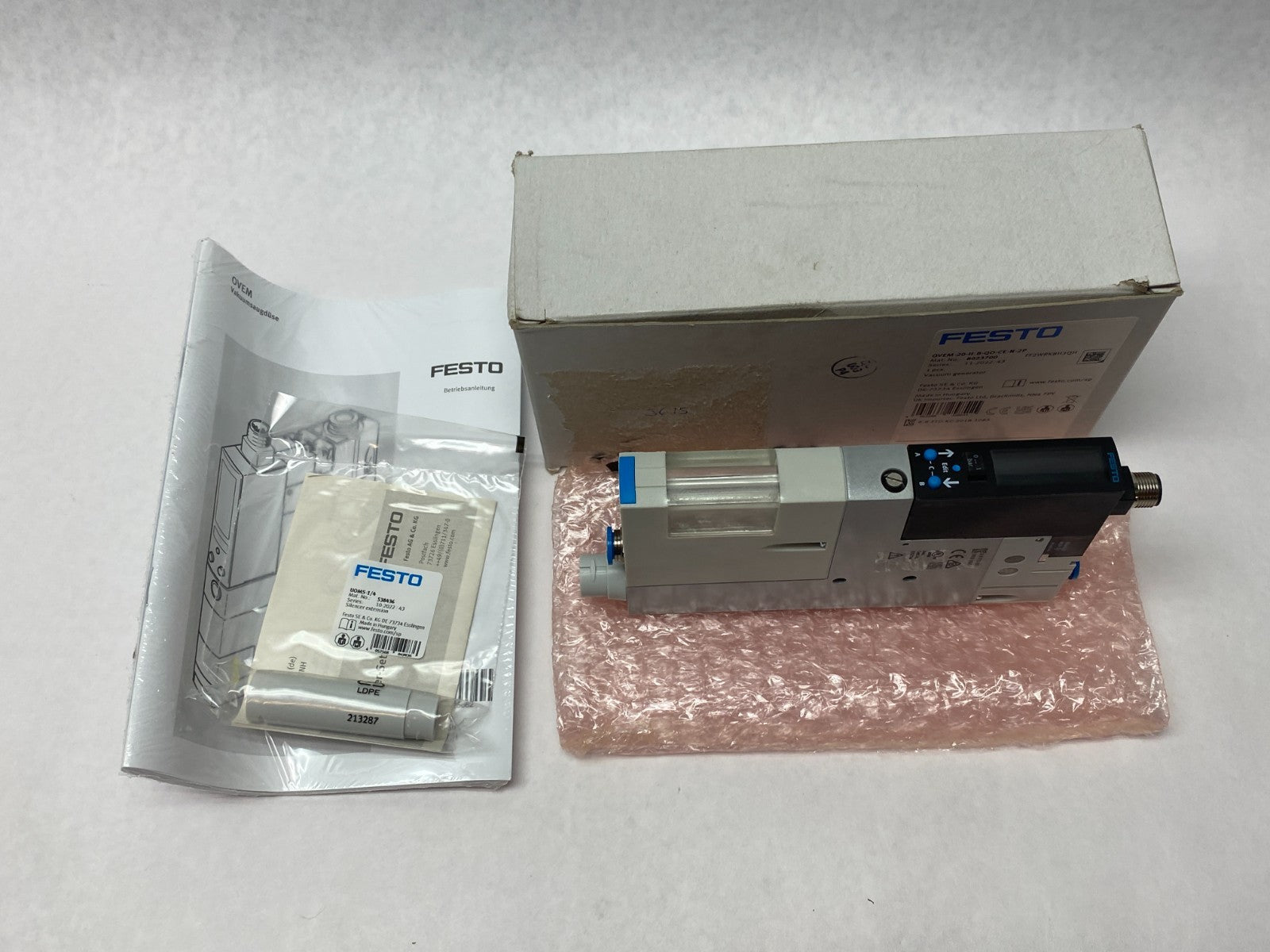Festo OVEM-20-H-B-QO-CE-N-2P Vacuum Generator 8023700 - Maverick Industrial Sales