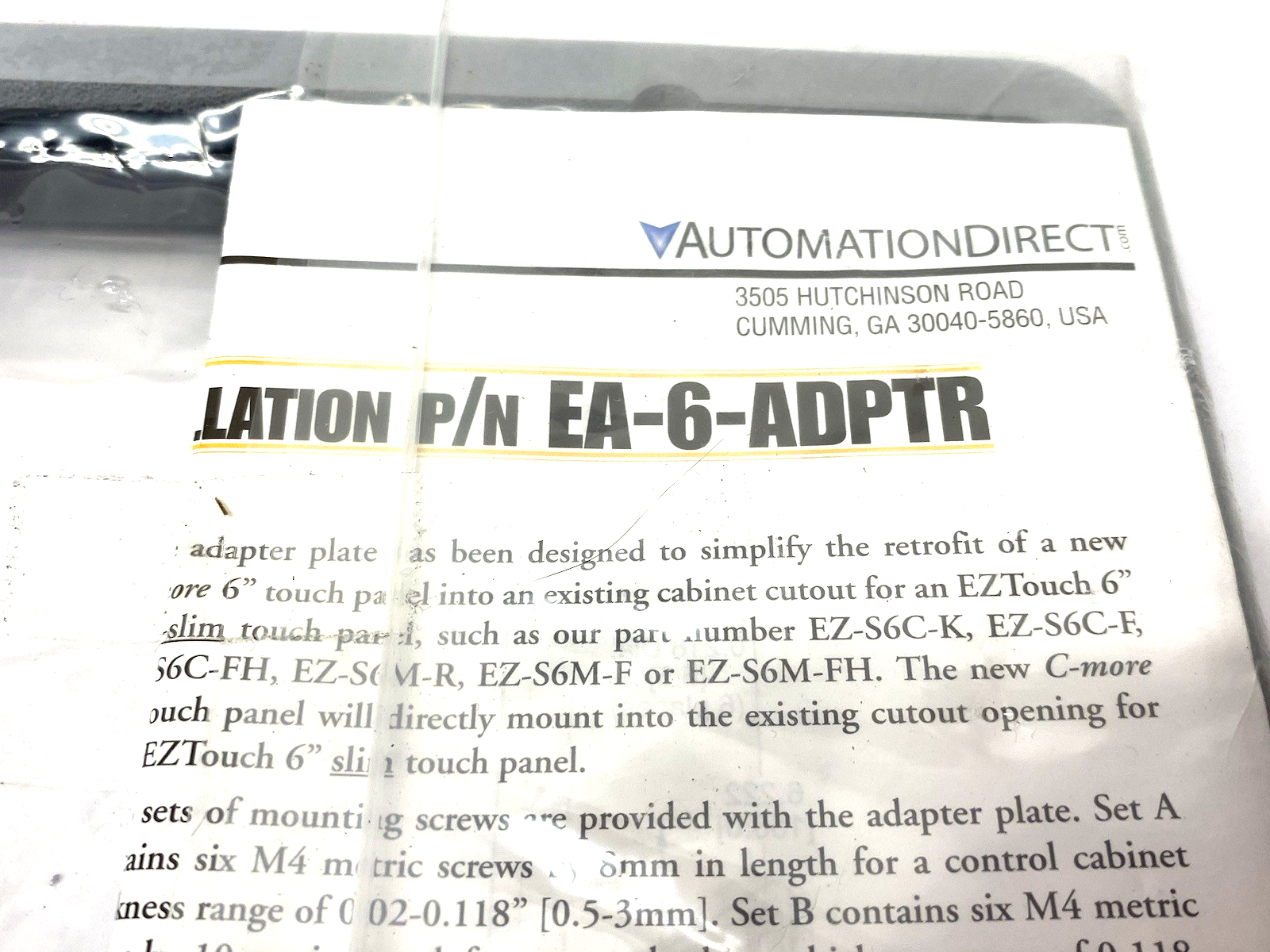 EA-6-ADPTR | Automation Direct Mounting Plate Adapter Piece, for C-more EA7 Series - New - Maverick Industrial Sales