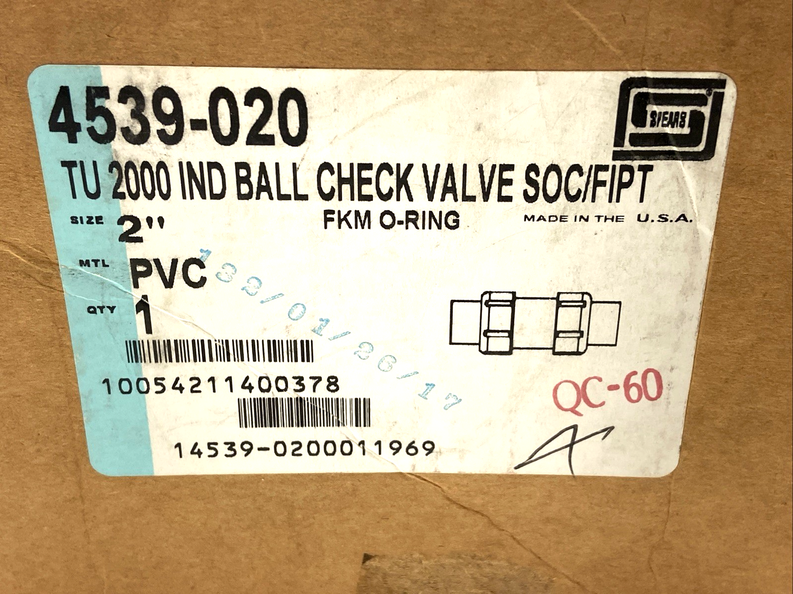 Spears 4539-020 TU 2000 IND Ball Check Valve SOC/FIPT 2" PVC - Maverick Industrial Sales