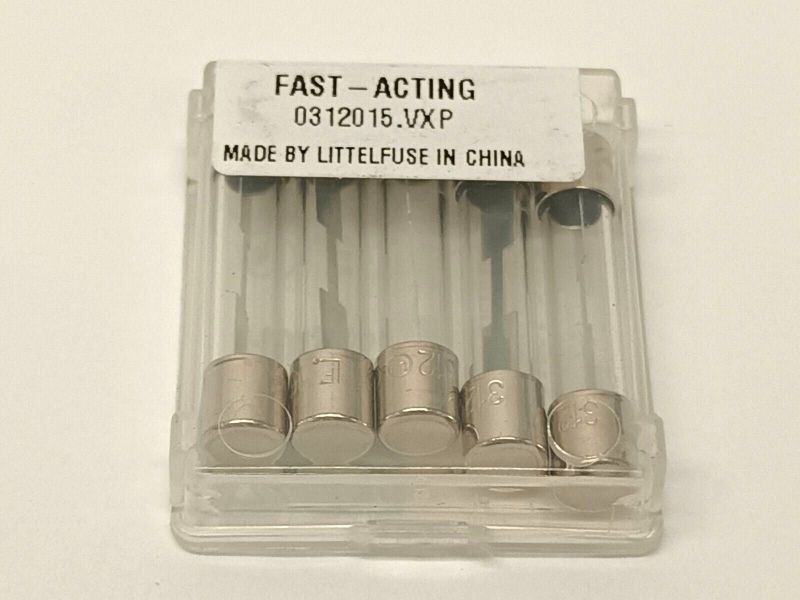 Littelfuse 312015P Fast-Acting Fuse 15A 32VAC LOT OF 20 - Maverick Industrial Sales
