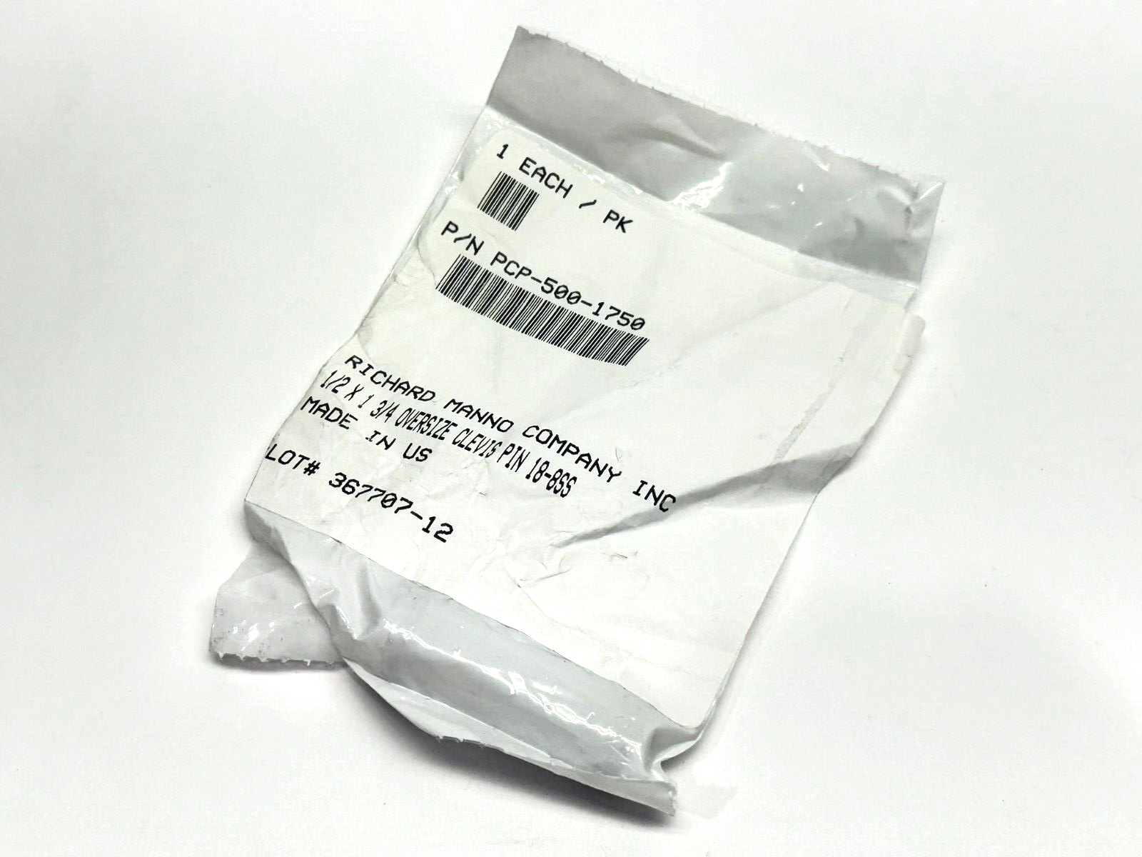 Richard Manno PCP-500-1750 Oversize Clevis Pin 18-8 SS 1/2" x 1-3/4" - Maverick Industrial Sales
