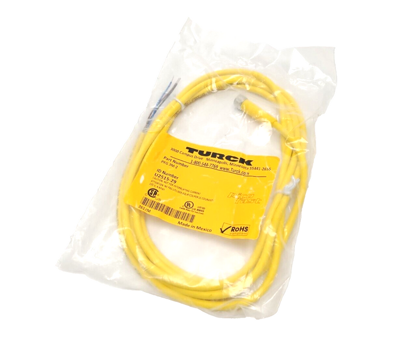 Turck PKG 3M-2 Single Ended Cordset M8 Female 3-Pin 2m U2515-29 LOT OF 2 - Maverick Industrial Sales