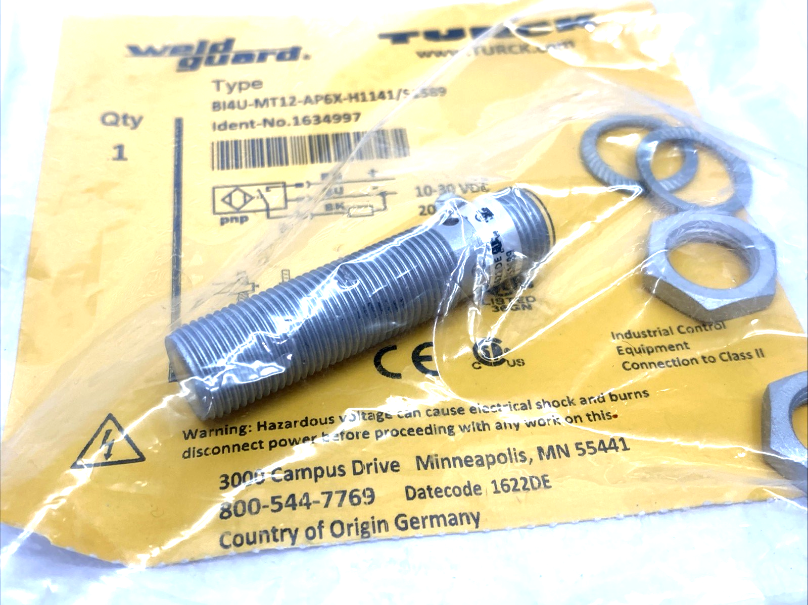 Turck BI4U-MT12-AP6X-H1141/S1589 WeldGuard Inductive Proximity Sensor 1634997 - Maverick Industrial Sales
