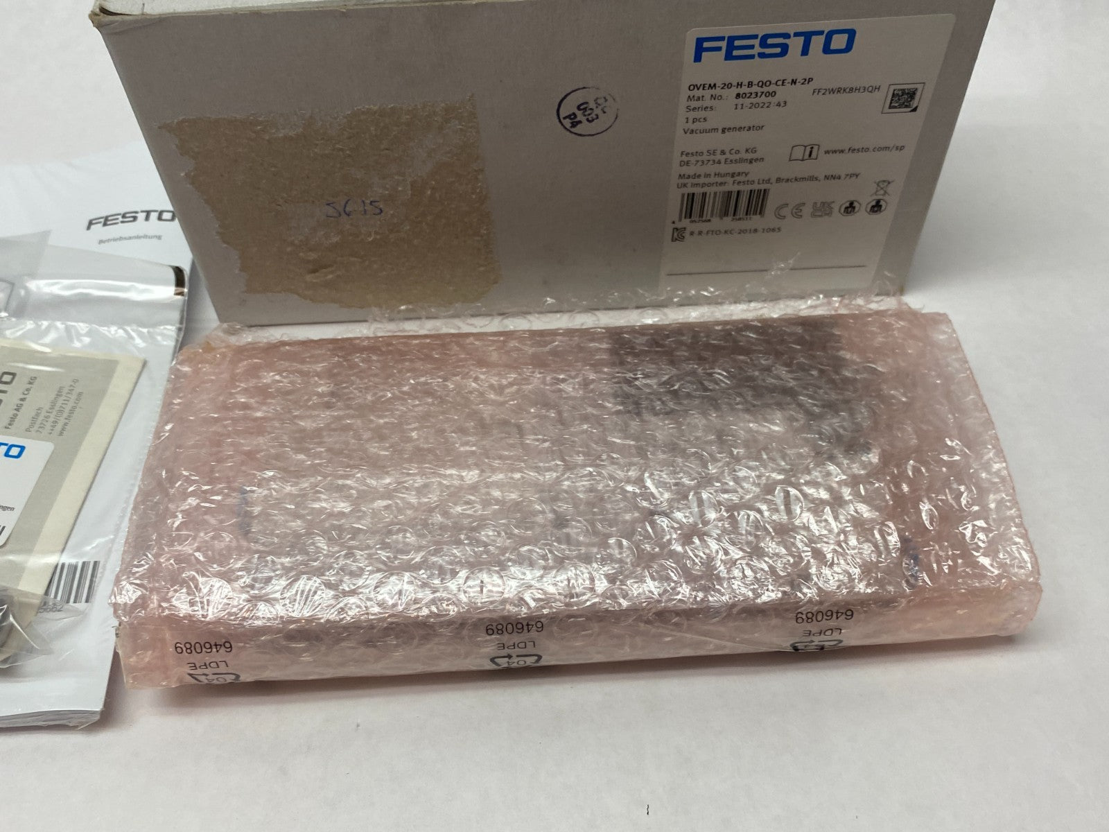Festo OVEM-20-H-B-QO-CE-N-2P Vacuum Generator 8023700 - Maverick Industrial Sales