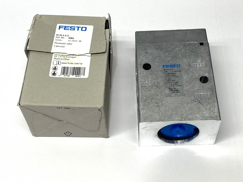 Festo VL/O-3-1/2 Pneumatic Valve 9983 - Maverick Industrial Sales