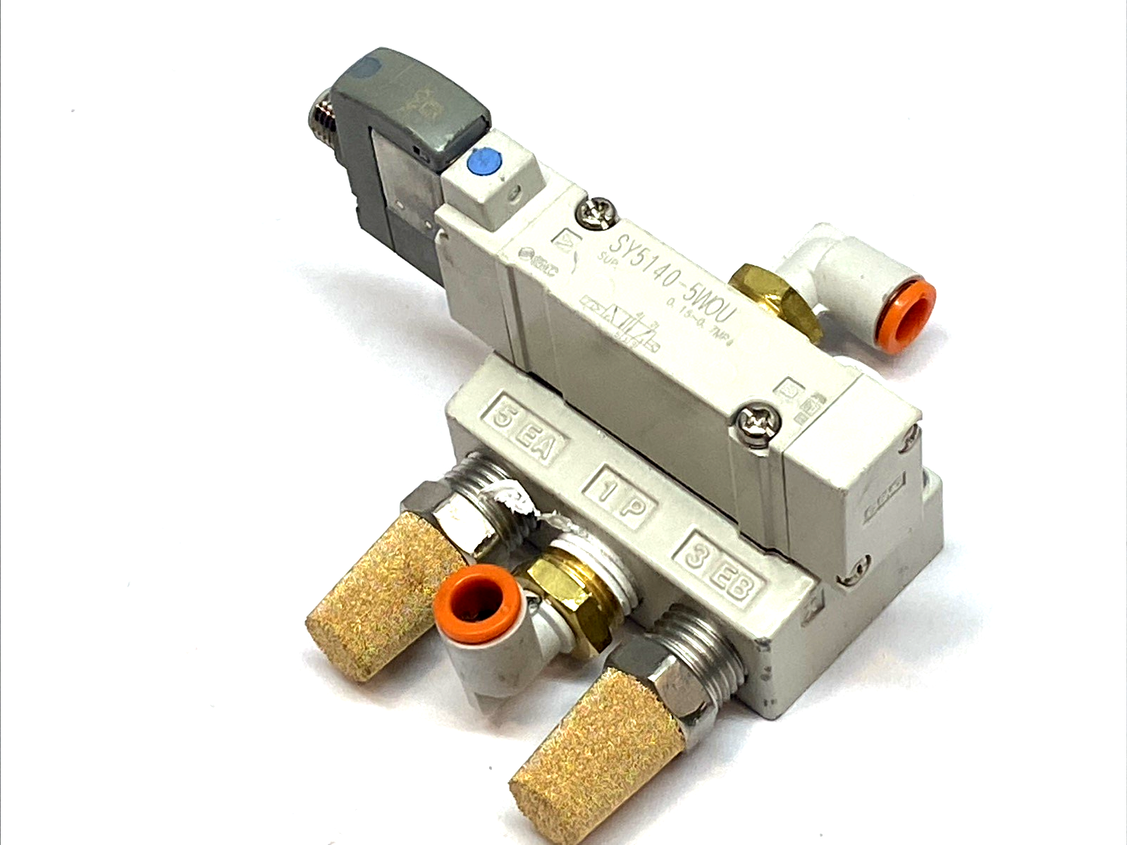 SMC SY5140-5WOU Solenoid Valve 2-Pos 5-Port Single 24VDC M8 Base Mounted - Maverick Industrial Sales