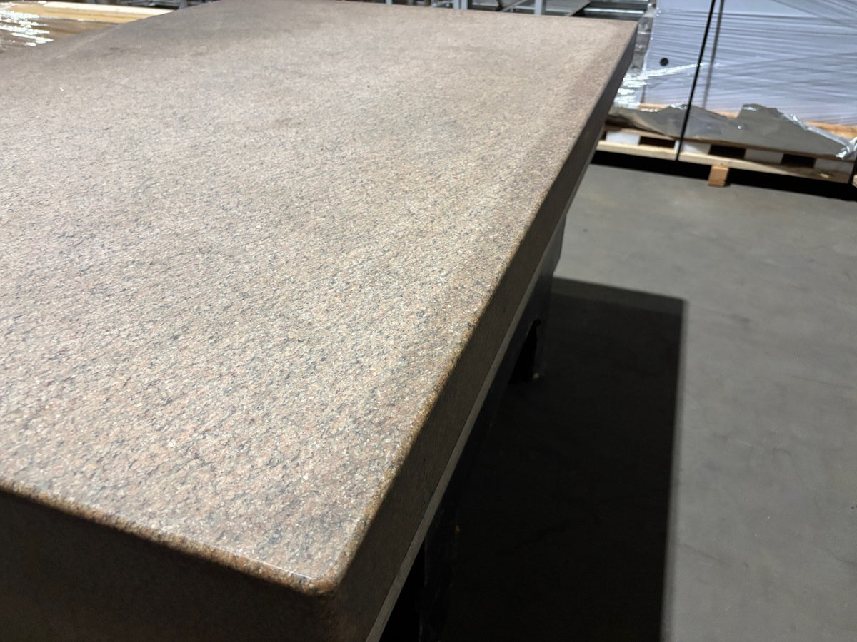 Pink Granite Stone Surface Plate Inspection QC Table, 72" x 48" x 12" - Maverick Industrial Sales