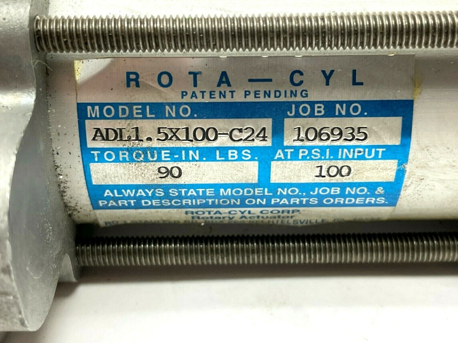 Rota-Cyl ADL1.5X100-C24 Rotary Actuator Cylinder - Maverick Industrial Sales