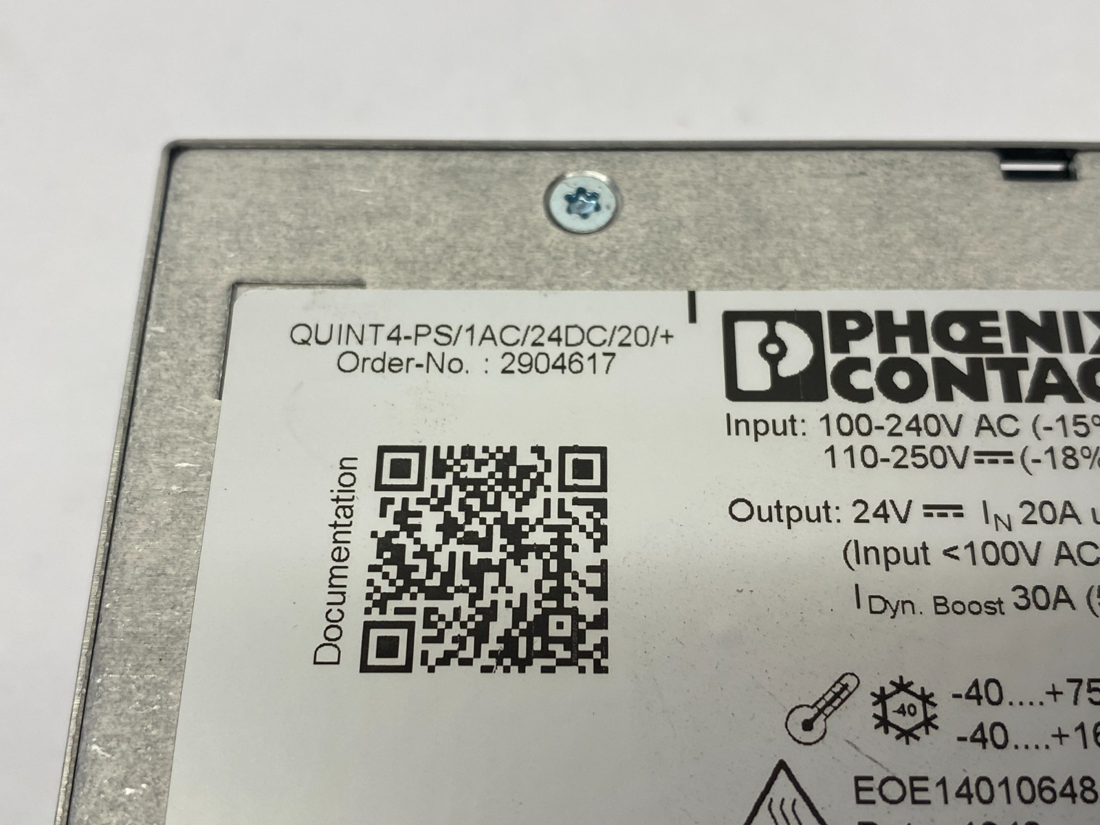 Phoenix Contact QUINT4-PS/1AC/24DC/20/+ Primary Switched Power Supply 2904617 - Maverick Industrial Sales