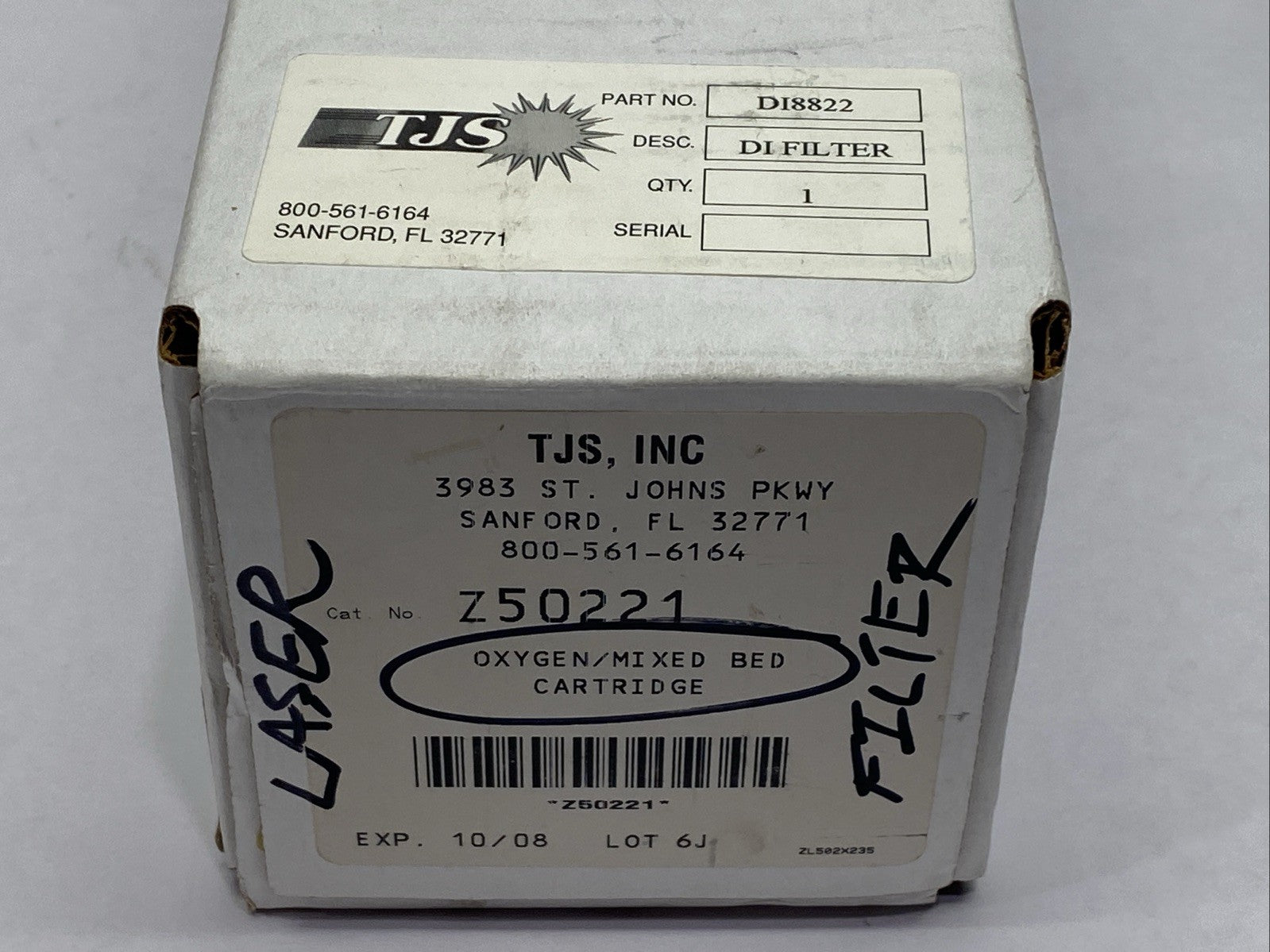 TJS DI8822 Laser DI Filter Oxygen/Mixed Bed Cartridge Z50221 - New - Maverick Industrial Sales