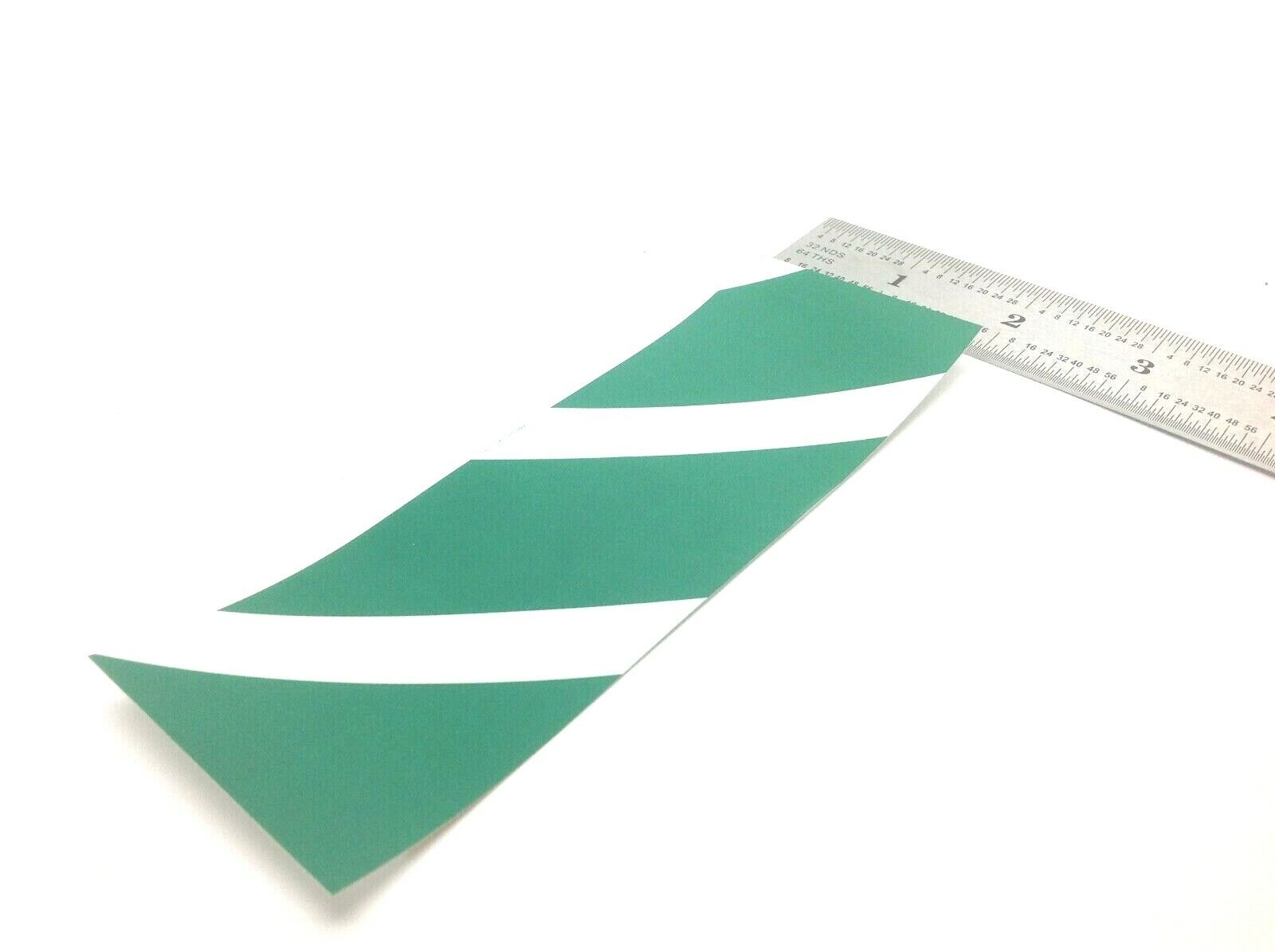 Adhesive Backed Diagonal Stripe Green and White 2 IN X 6 IN Marker, Lot of 80 - Maverick Industrial Sales