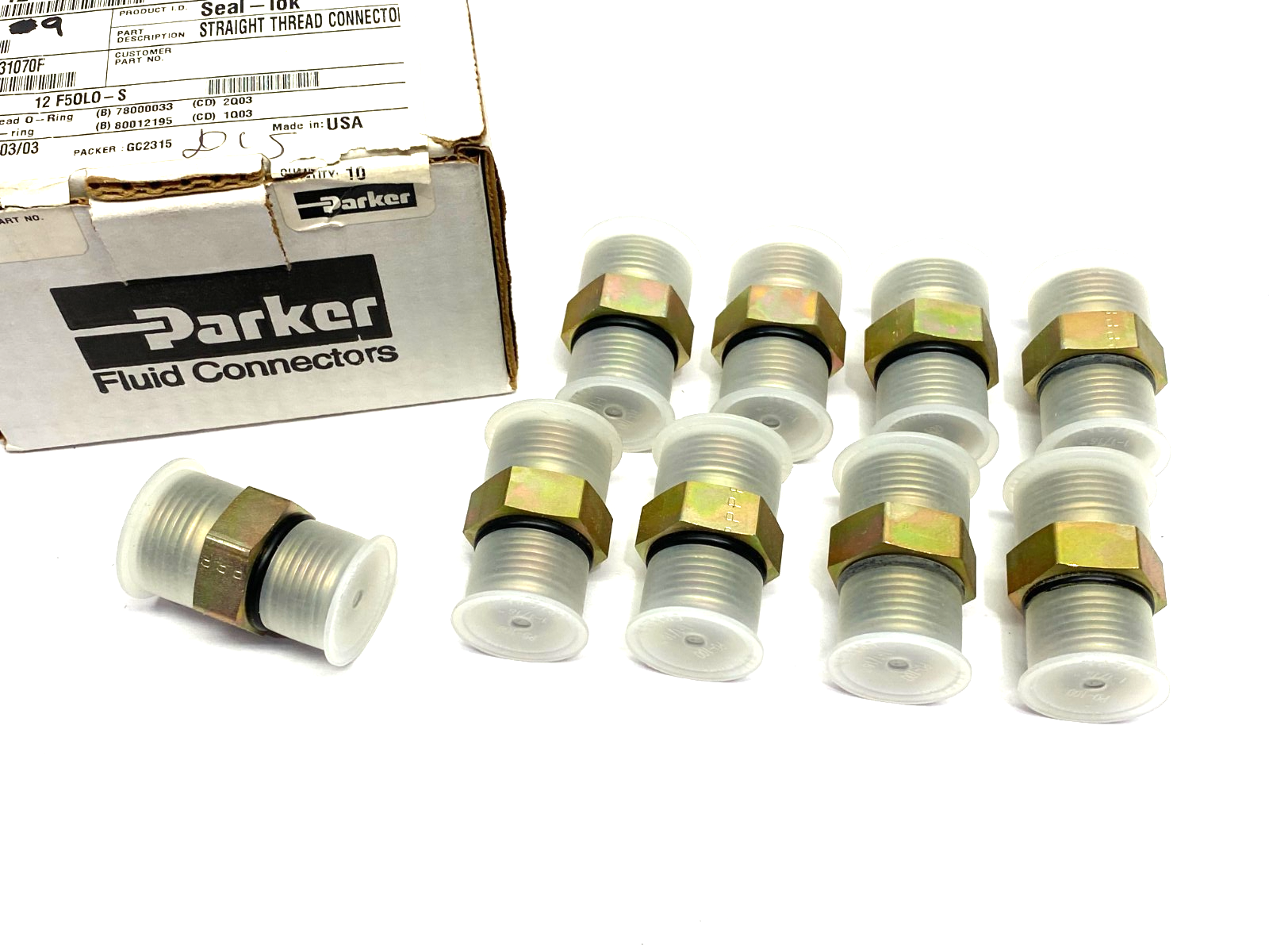 Parker 12 F5OLO-S Seal-Lok Straight Threaded Connector BOX OF 9 - Maverick Industrial Sales