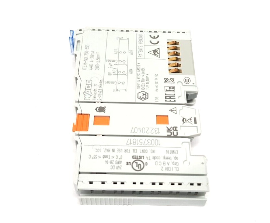 Wago 750-555 4-Channel Analog Output Module, 4AO 4-20mA - Maverick Industrial Sales