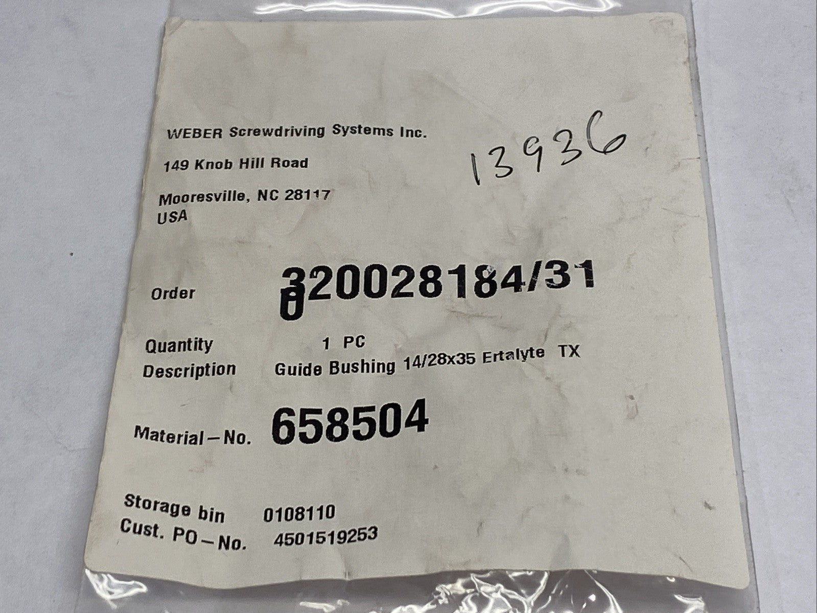 Weber 658504 Guide Bushing 14/28x35 - Maverick Industrial Sales