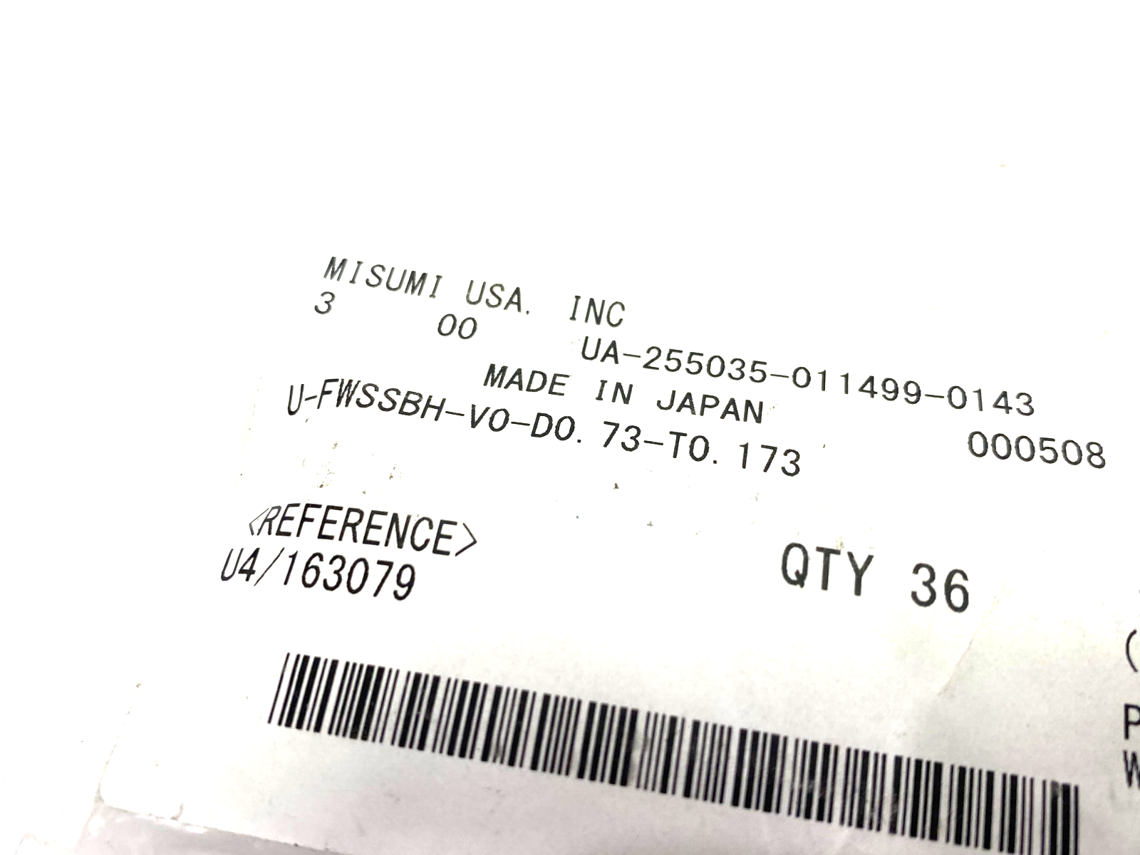 MiSUMi U-FWSSBH-V0-D0.73-T0.173 Precision Flat Spacer Washers PKG OF 36 - Maverick Industrial Sales