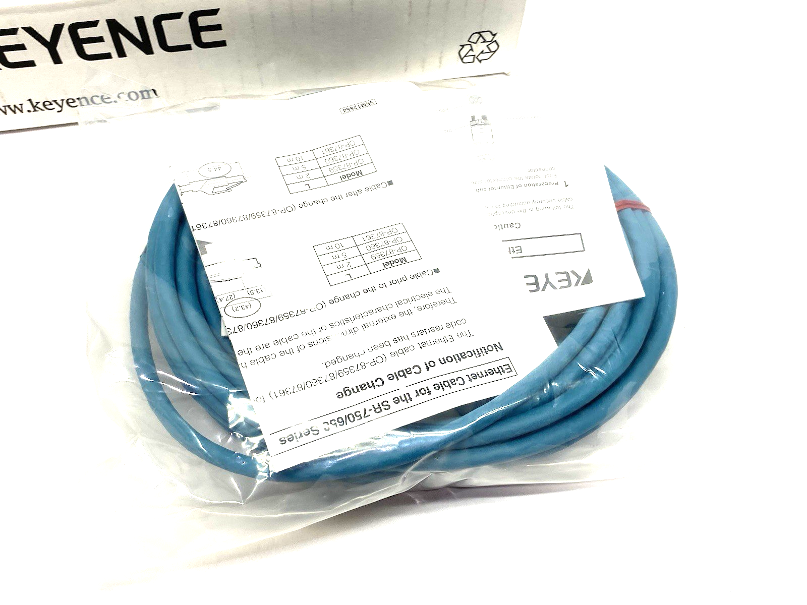 | Keyence OP-87361 Ethernet Connection Cable NFPA79 Compatible, 10 m - New – Open box - Maverick Industrial Sales