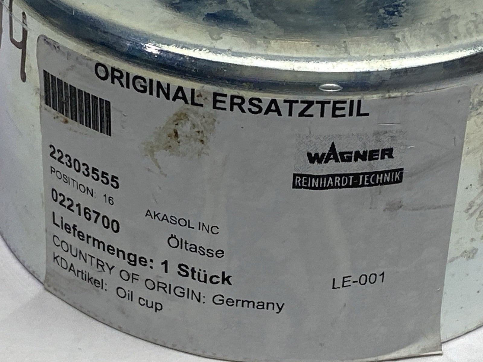 2216700, 22303555 | Wagner 2216700 Oil Cup 22303555 - New – Open box - Maverick Industrial Sales