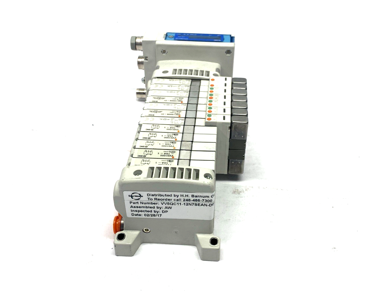 SMC VV5QC11-12N7SEAN-D0S Pneumatic Solenoid Valve Manifold, 12-Station - Maverick Industrial Sales