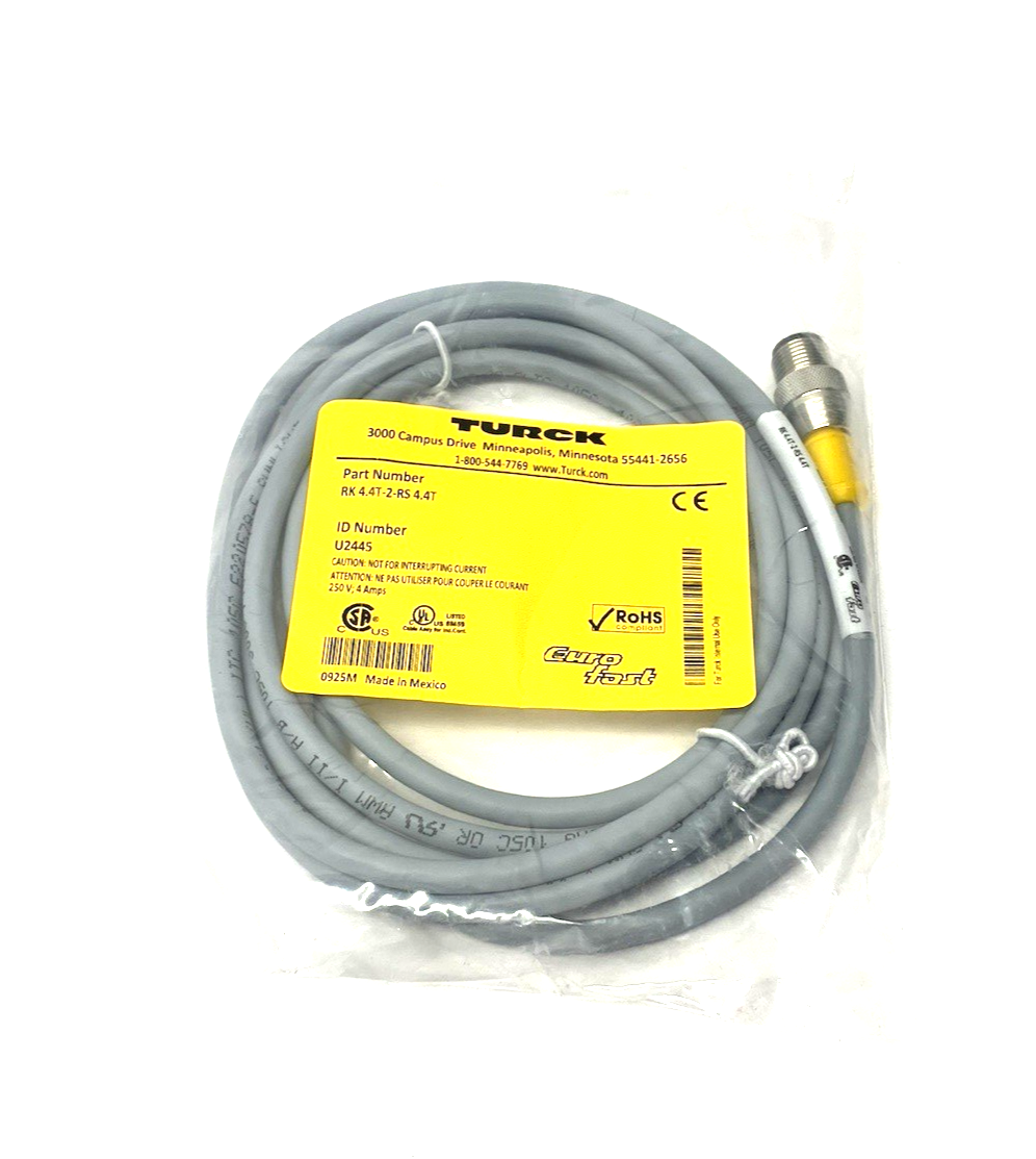 RK 4.4T-2-RS 4.4T | Turck Eurofast Sensor/Actuator Extension Cable U2445 - New - Maverick Industrial Sales