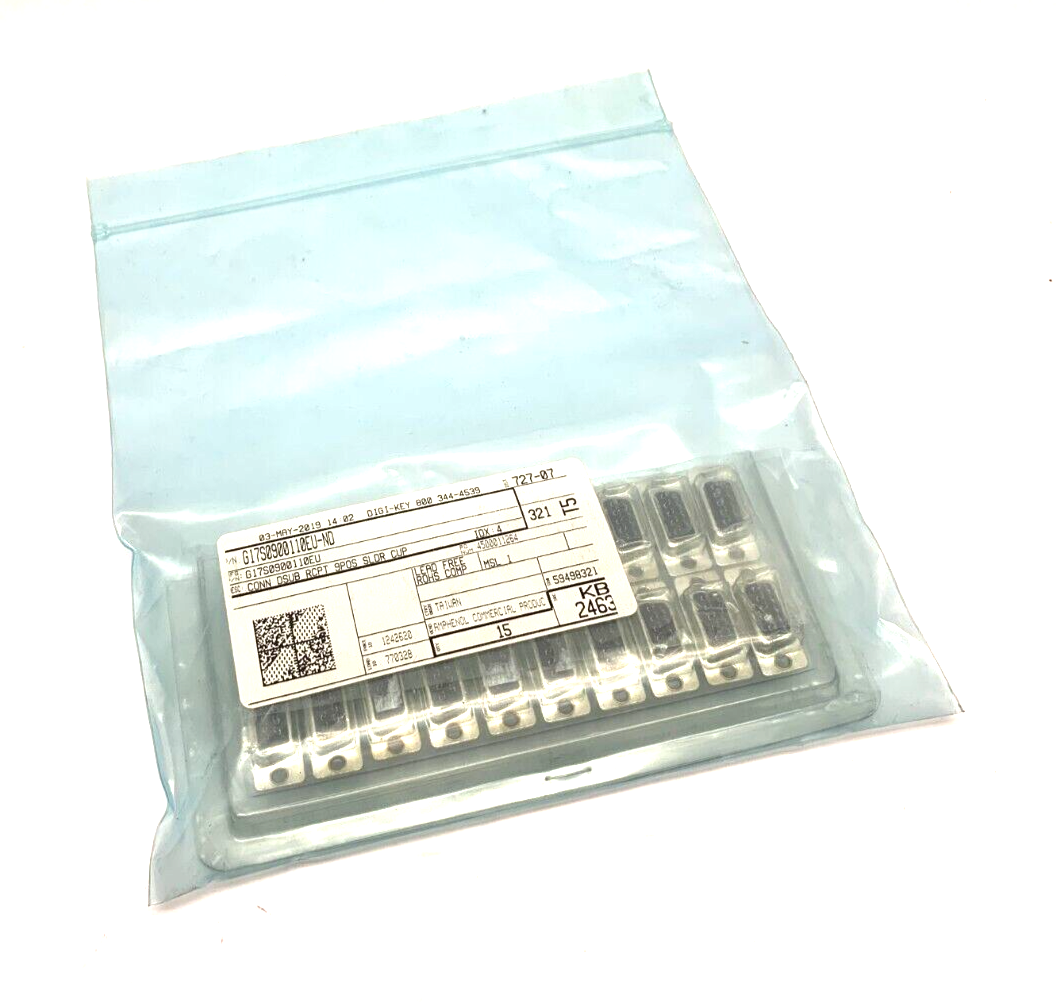 Amphenol G17S0900110EU D-Sub Standard Connector LOT OF 15 - Maverick Industrial Sales