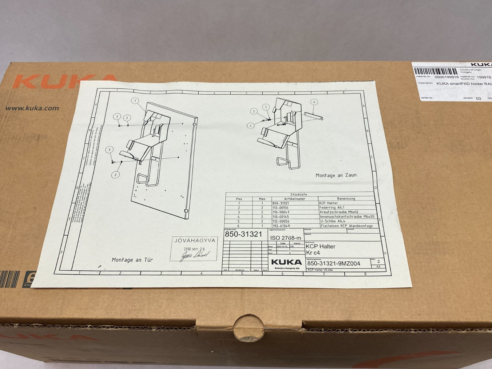 Kuka 199916 smartPAD Robot Teach Pendant Holder RAL7016 - Maverick Industrial Sales