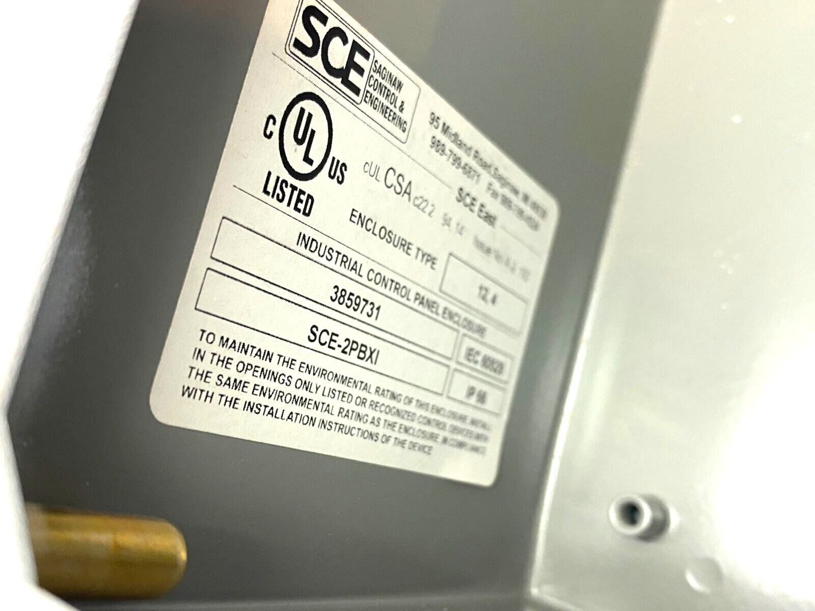 Saginaw Control & Engineering SCE-2PBXI Pushbutton Enclosure 2-Hole 4 x 6" WHITE - Maverick Industrial Sales