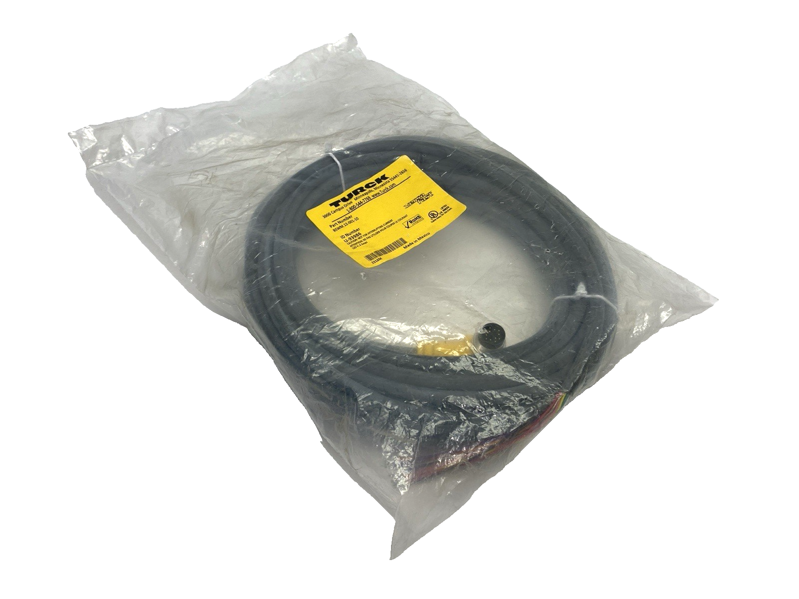 Turck BSWM 12-001-10 VersaFast Single Ended Cordset M16 Male 10M U-93986 - Maverick Industrial Sales