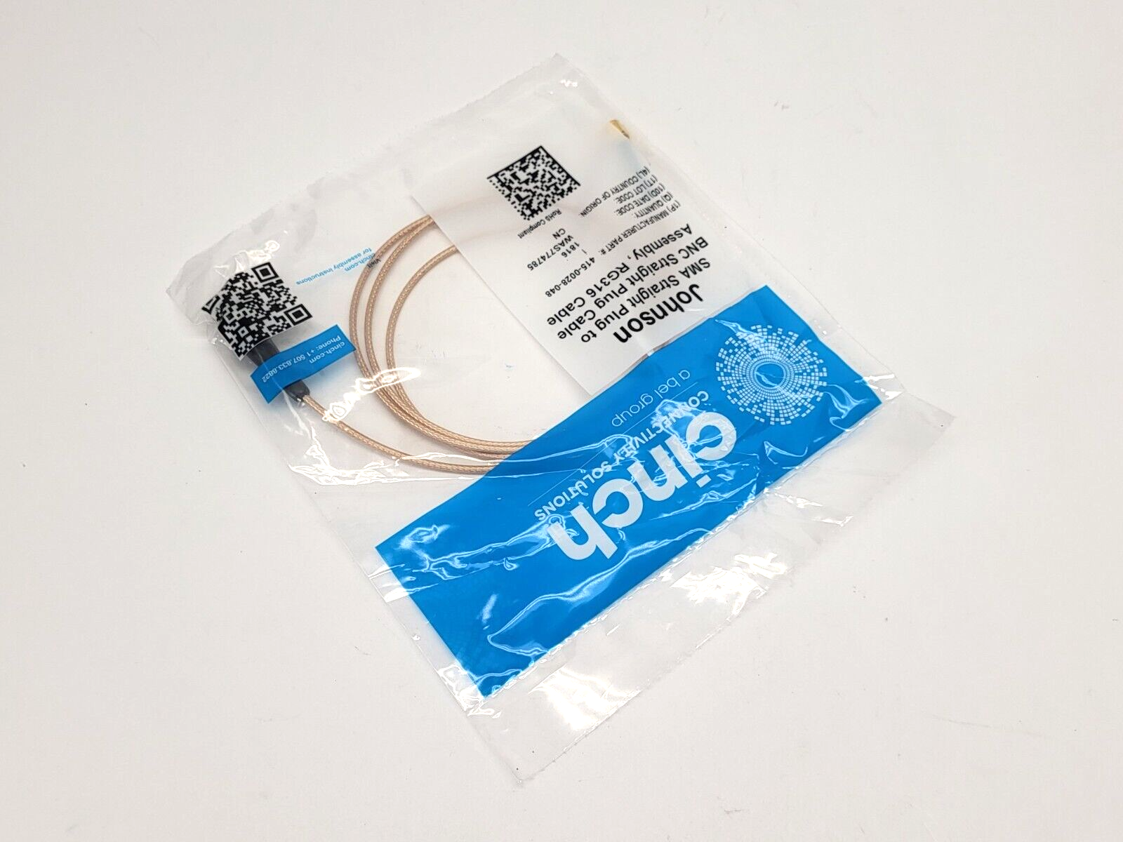 415-0028-048 | Cinch Connectivity SM Plug to BNC Plug Cable Assembly Coaxial Cable - New - Maverick Industrial Sales