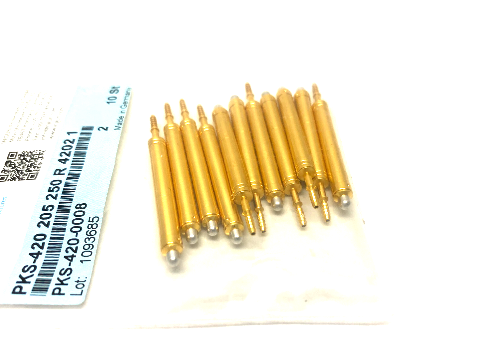 Ingun PKS-420 205 250 R 4202 1 Pneumatic Test Probe PKS-420-0008, PKG OF 11 - Maverick Industrial Sales