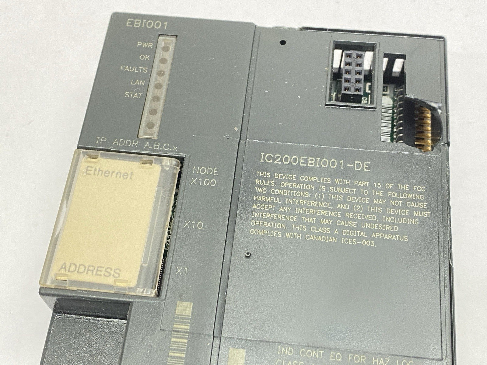IC200EBI001-DE | GE Interface Module With Ethernet EBI001 - For parts or not working - Maverick Industrial Sales