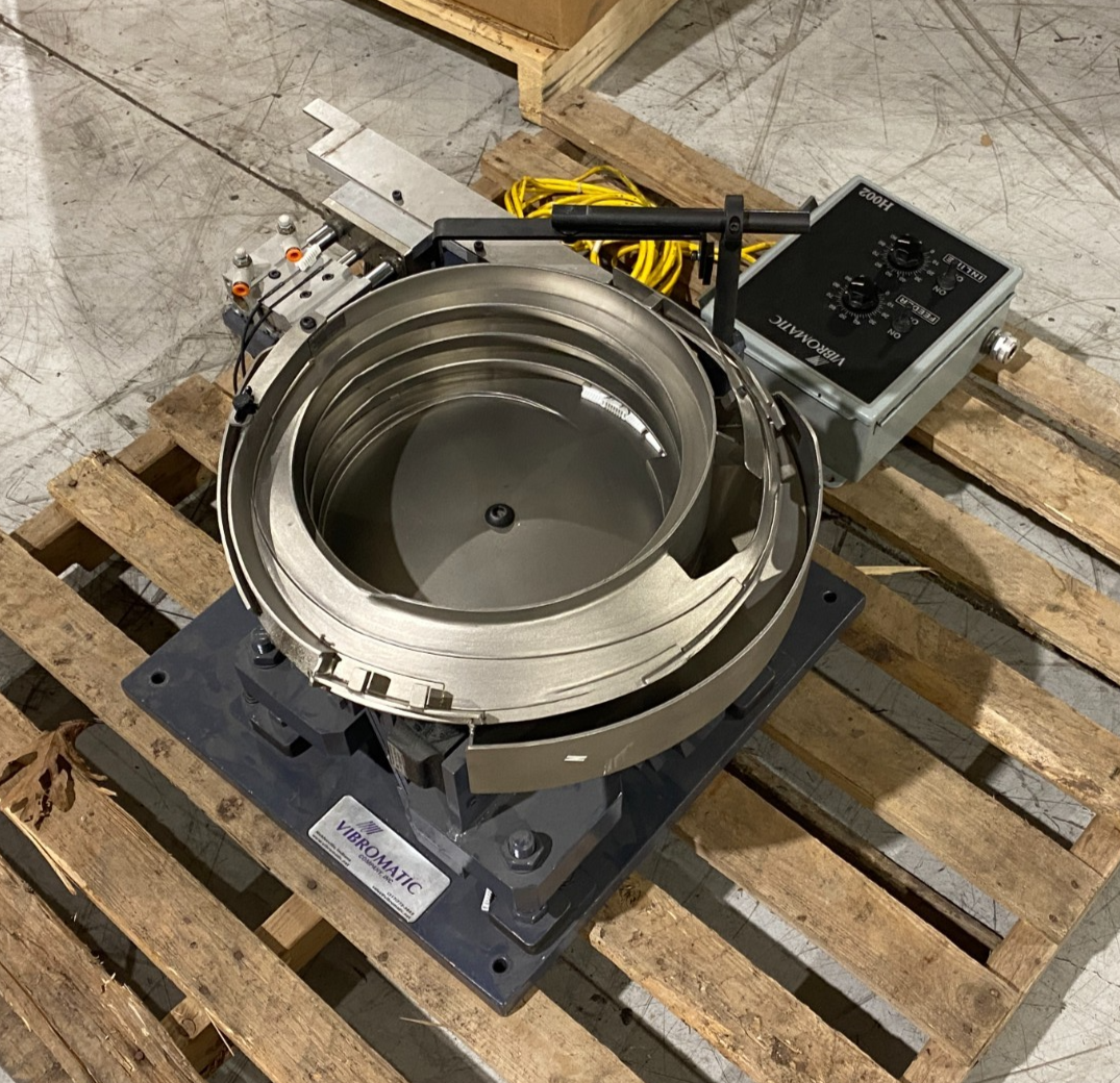 Vibromatic 12" Vibrating Bowl Feeder w/ H002 Feeder/Incline Controller - Used - Maverick Industrial Sales