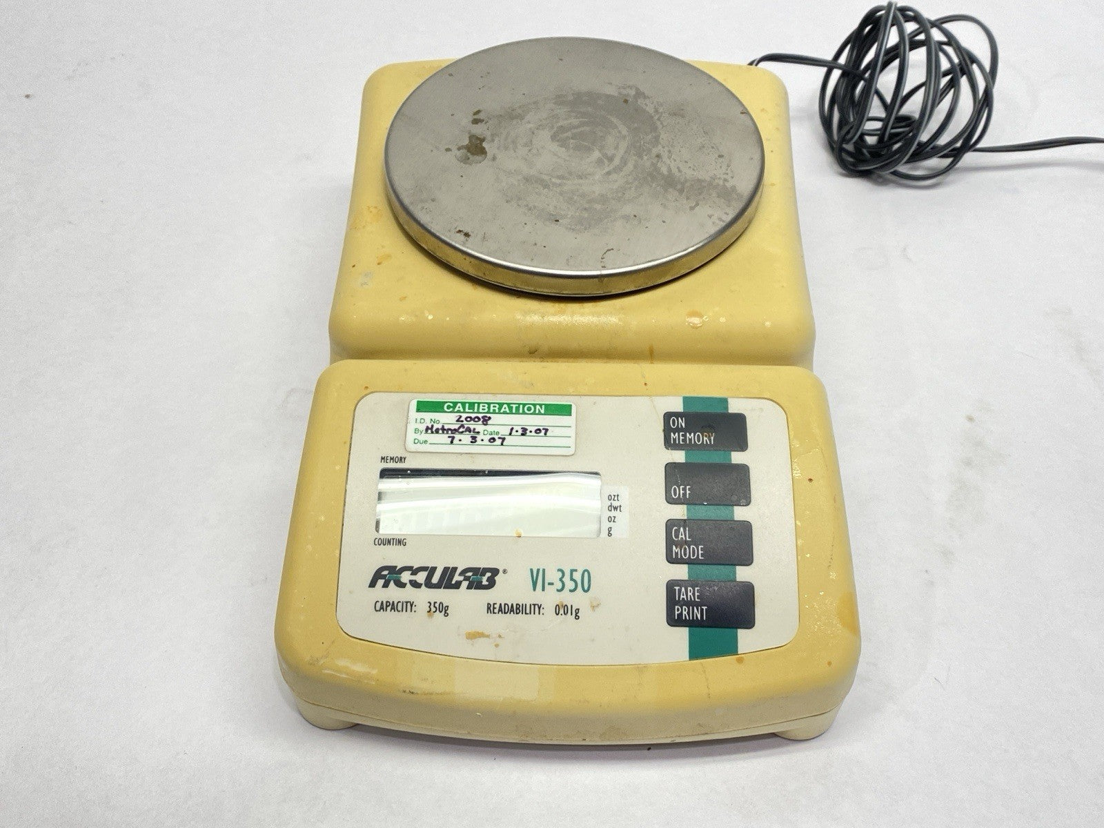 VI-350 | Acculab Toploading Balance 0.01g Readability 350g Capacity - For parts or not working - Maverick Industrial Sales